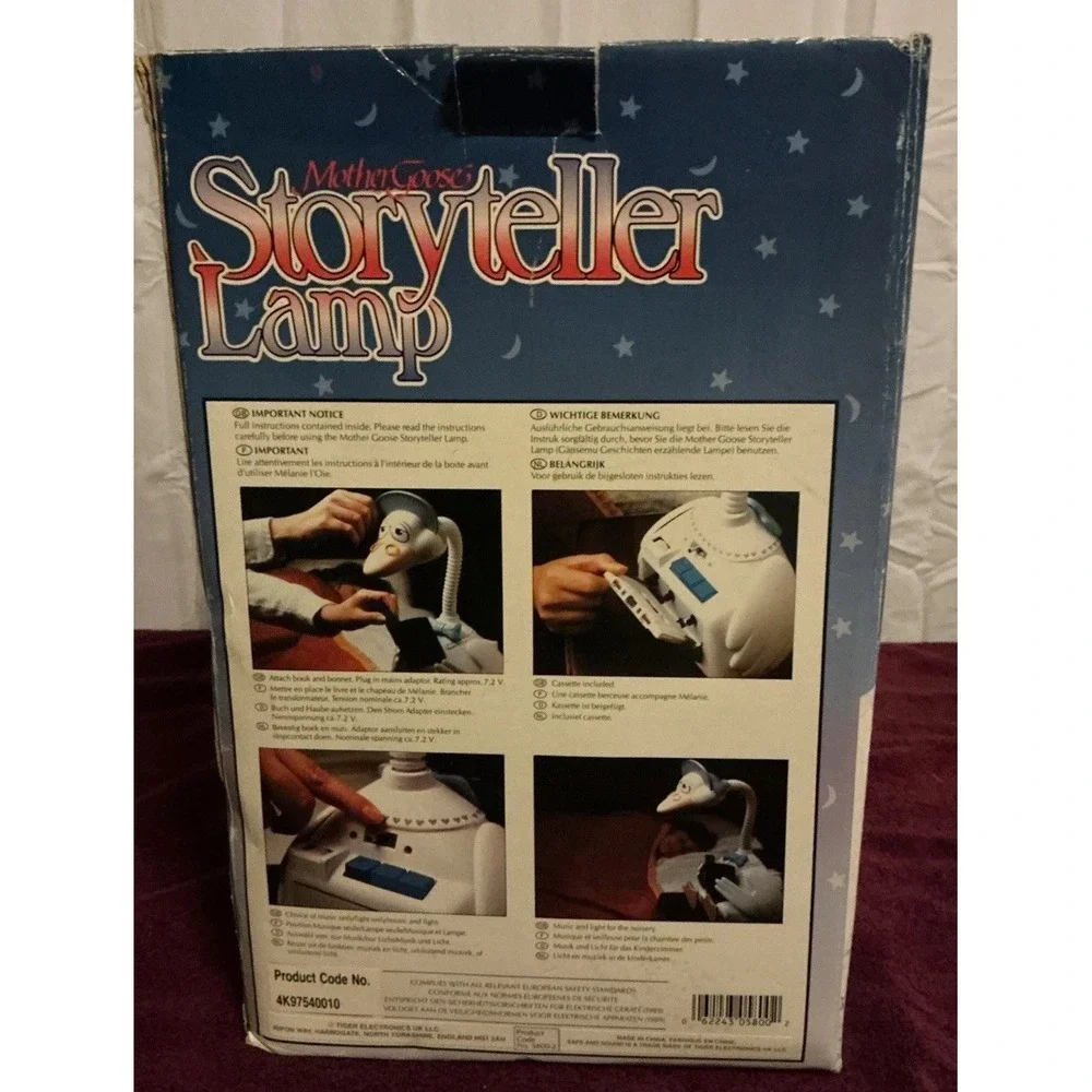 Vintage 1992 Safe & Sound‎ Mother Goose Storyteller Lamp Light, Works